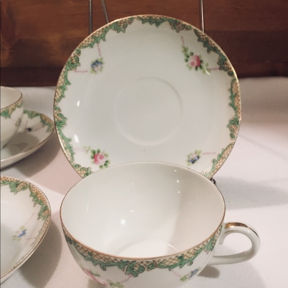 Vintage Noritake Porcelain Yea Cups and Saucers - Picture 6 of 9
